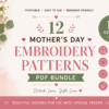 Mother’s Day Embroidery Patterns PDF Bundle